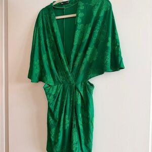 Zara Green Floral Kimono Dress
